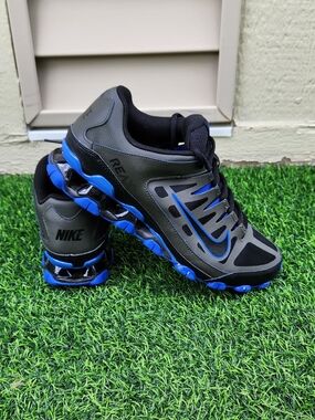 Nike Reax 8 TR Mesh Men's 9 Newsprint Black Racer Blue Training Shoes 621716-012